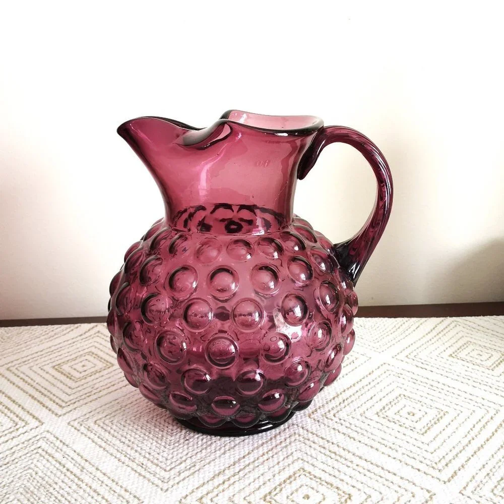 MCM Murano Amethyst‎ / Purple Glass Bubble Pitcher